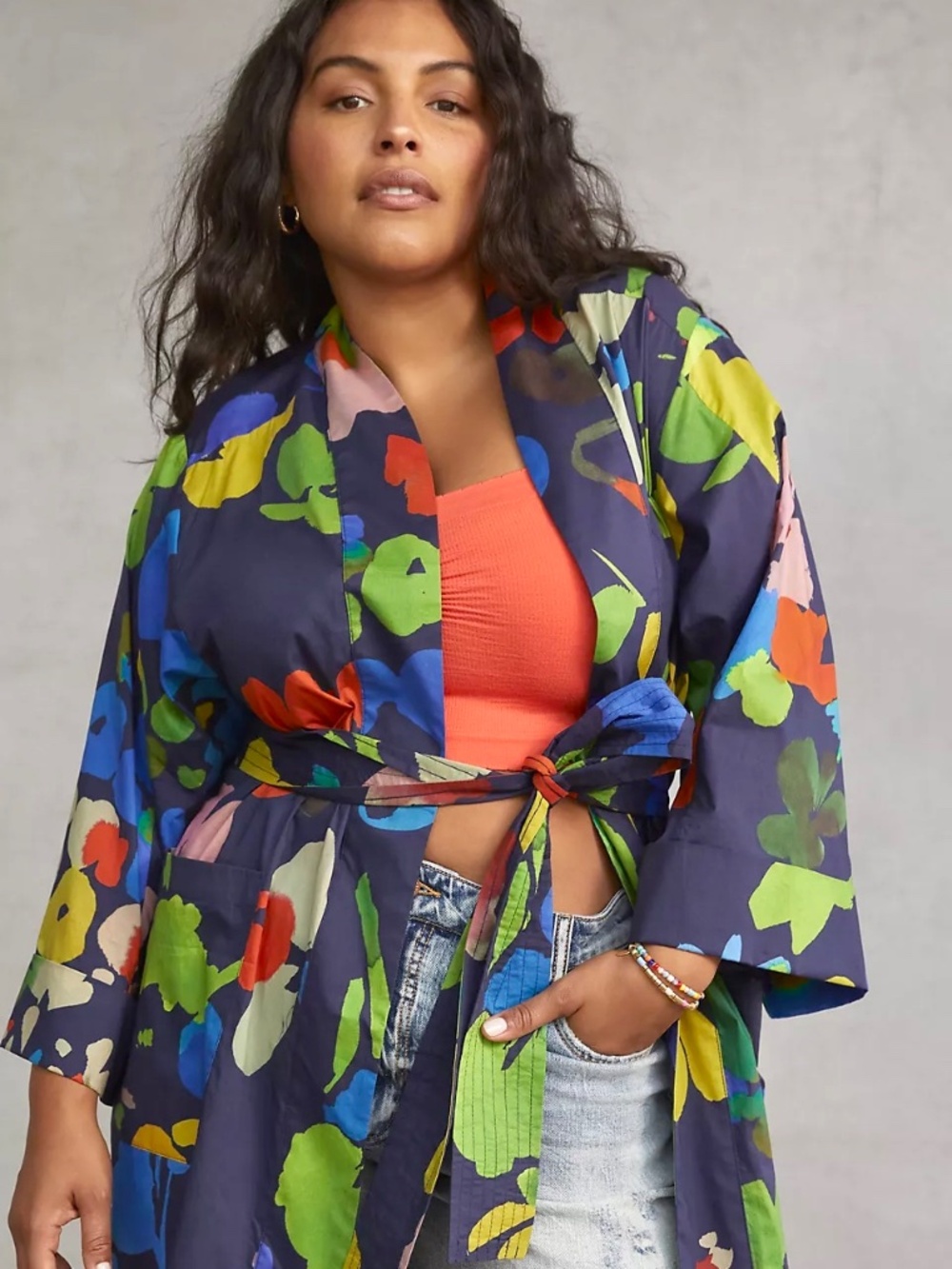 ANTHROPOLOGIE WHIT TWO Breezy Floral Robe - 1X